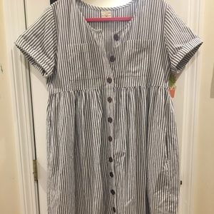 Blue/White Striped Midi/Maxi Dress